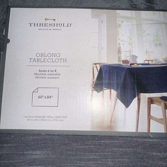 Threshold Chambray Cotton Tablecloth Oblong 60”x84”. NWT - Picture 3 of 4